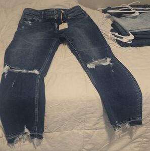 KanCan Dark Blue Distressed Boyfriend Jeans